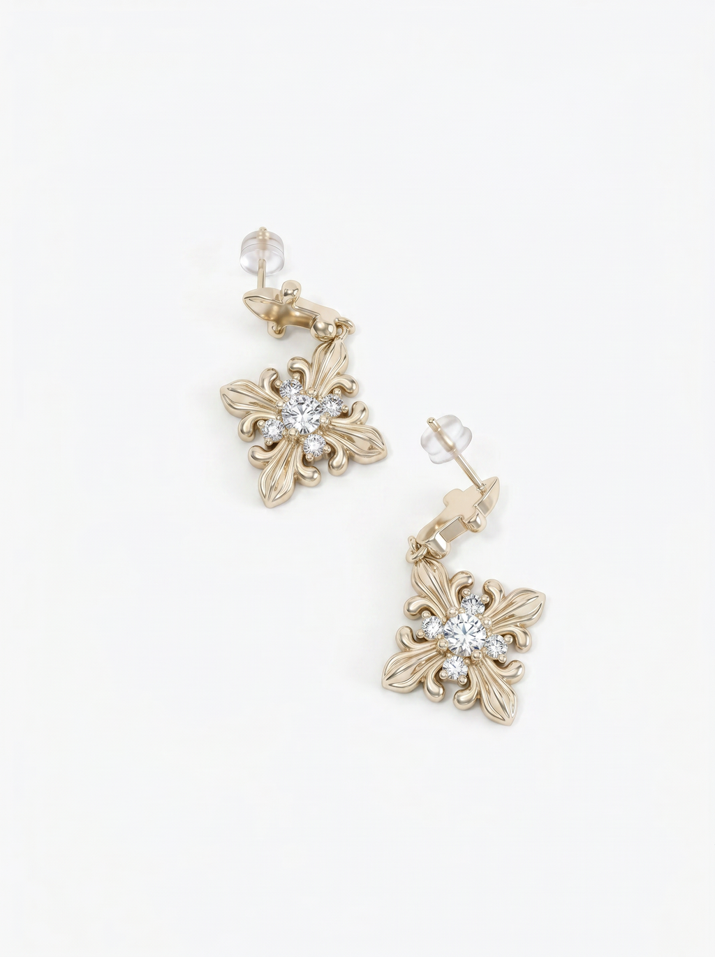 The Golden Iris – Elegant Drop Earrings in 18K Gold Plated Eco Brass
