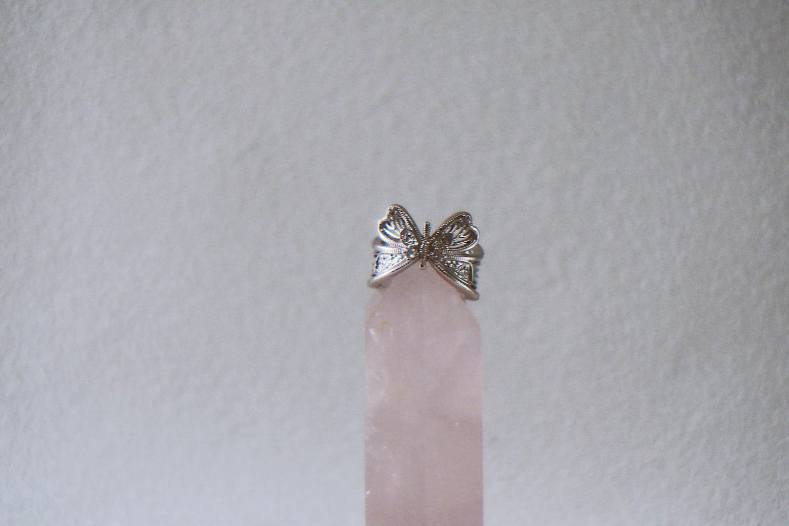 The Dreaming Butterfly. Vintage-style Openwork Antique Silver Ring
