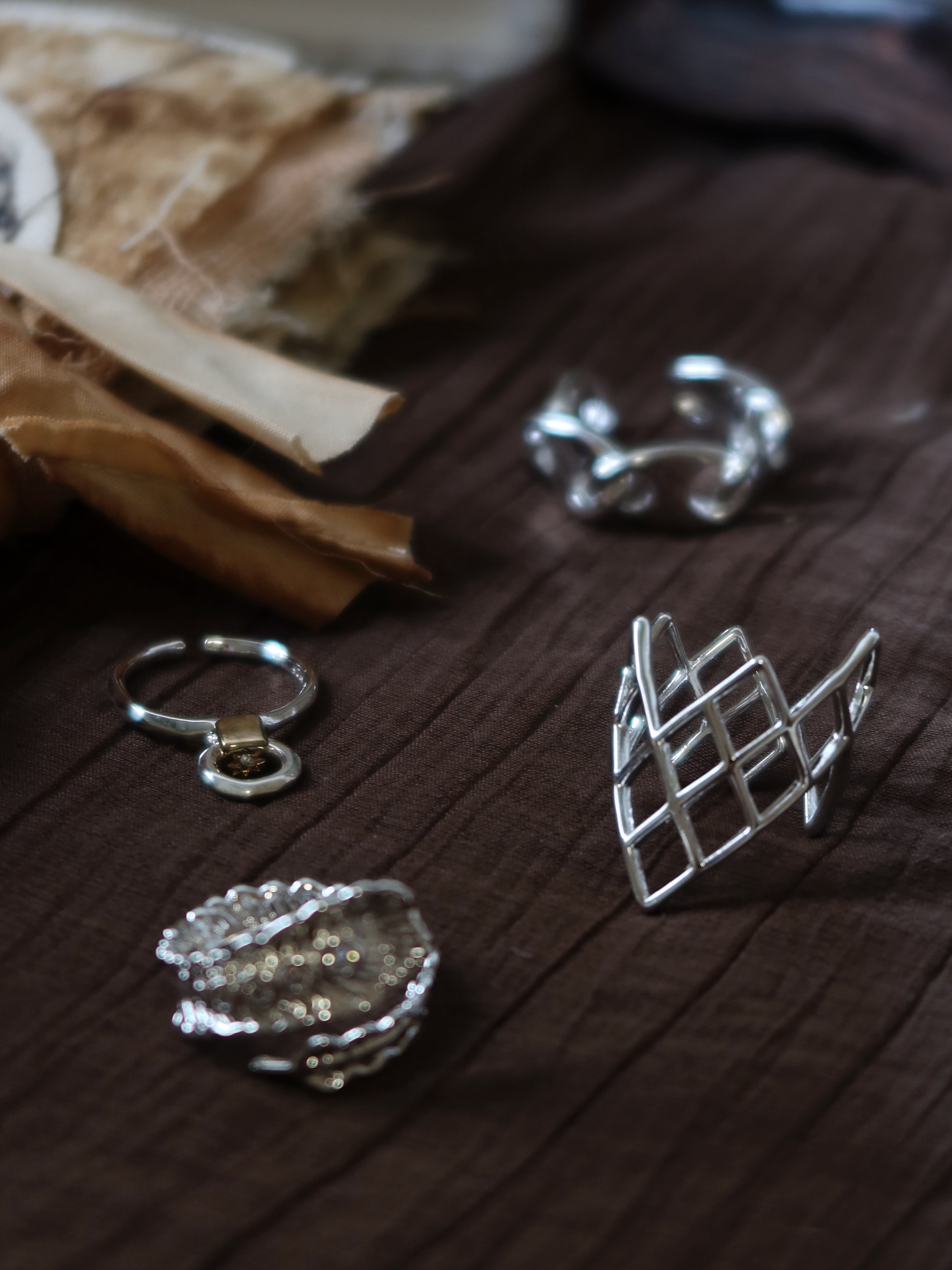 The Relics Set - Architectural Brass Ring Set of 4