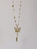 The Butterfly Key. Radiant Pendant Necklace
