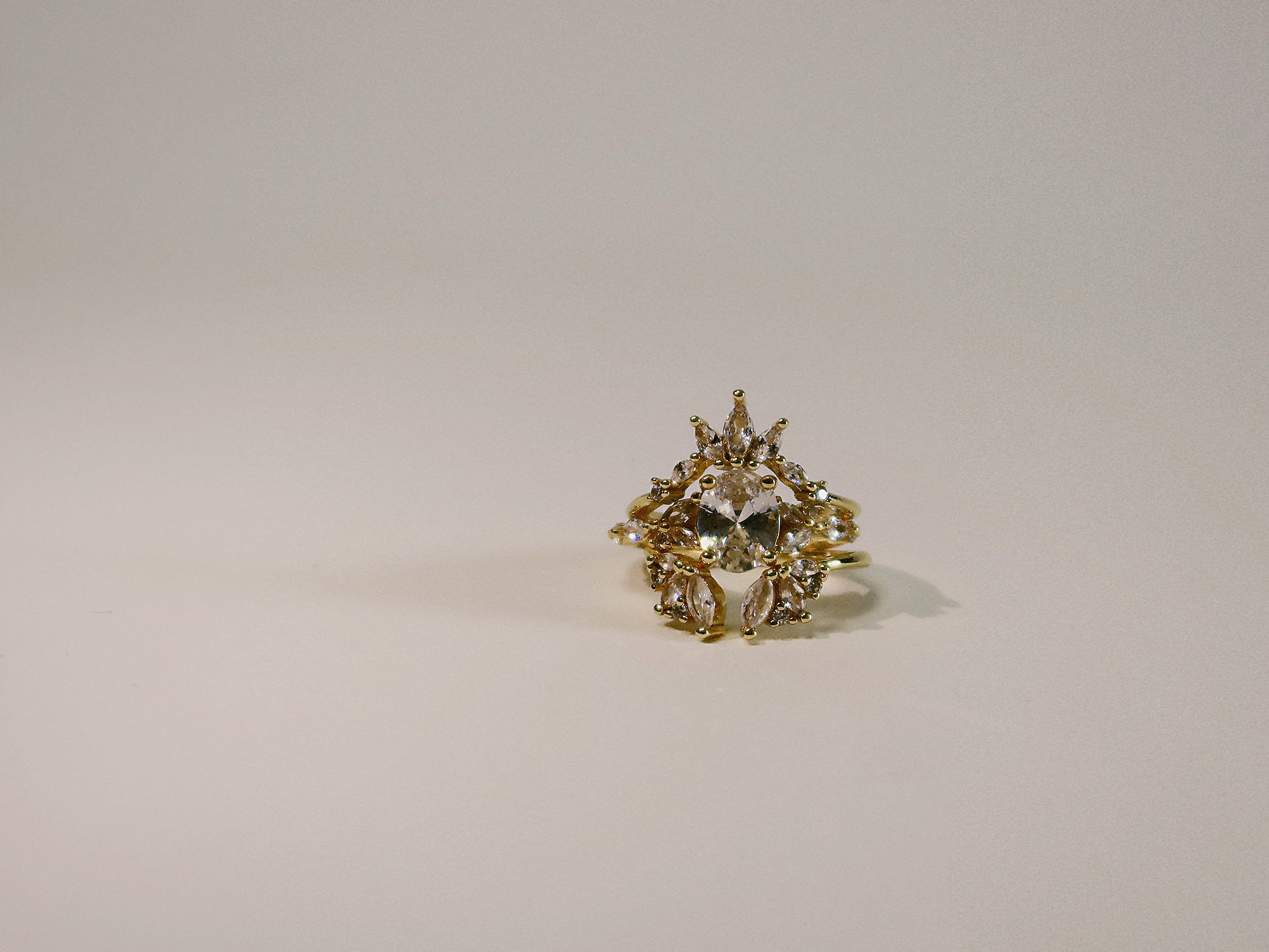 The Sovereign Trinity: The Oculus — Gold Plated Eco-Brass Oval Solitaire Cubic Zirconia Ring