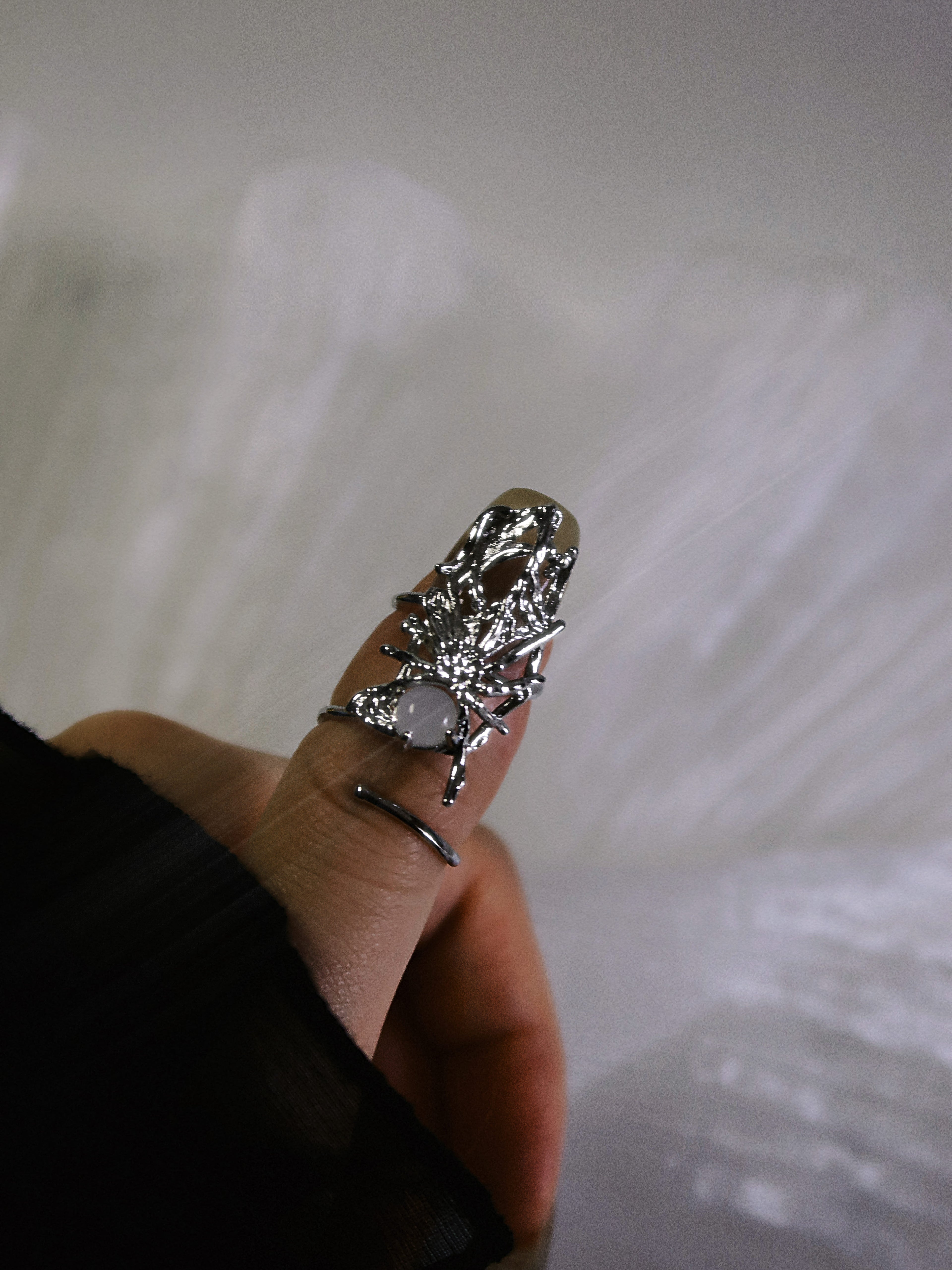The Web. Sterling Silver Spiderweb Armor & Knuckle Ring