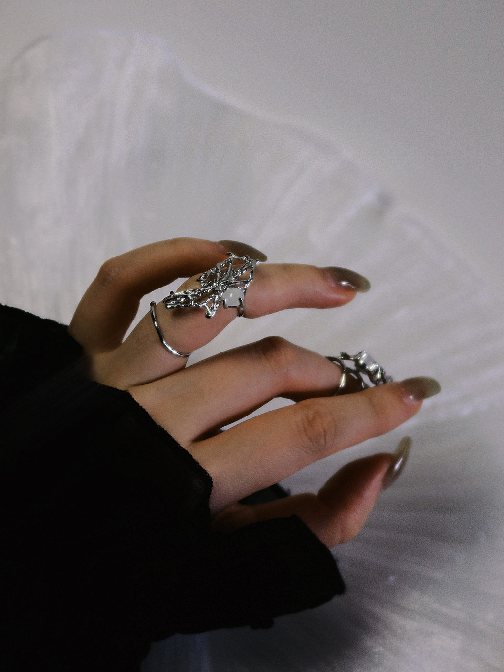 The Web. Sterling Silver Spiderweb Armor & Knuckle Ring