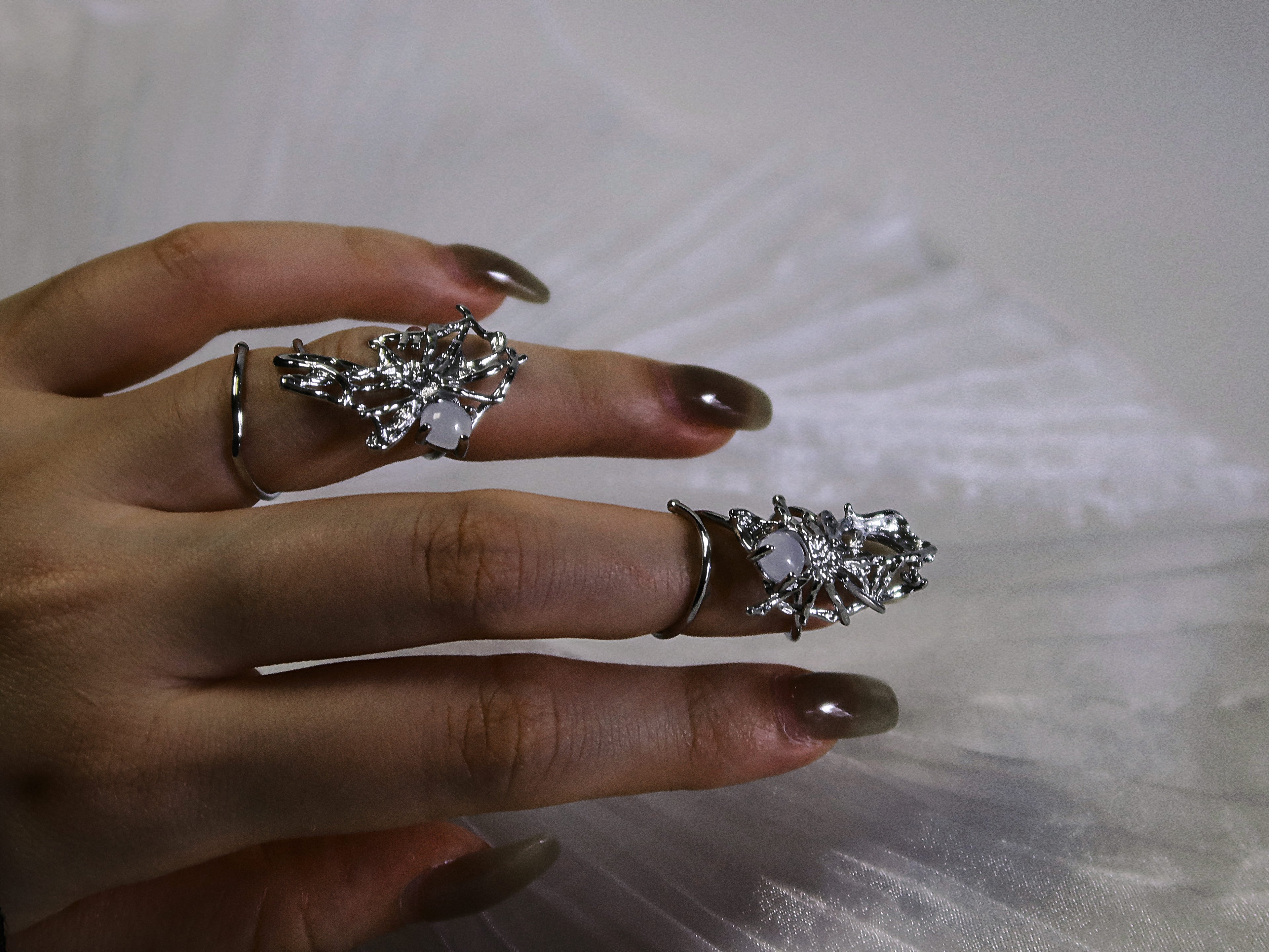 The Web. Sterling Silver Spiderweb Armor & Knuckle Ring