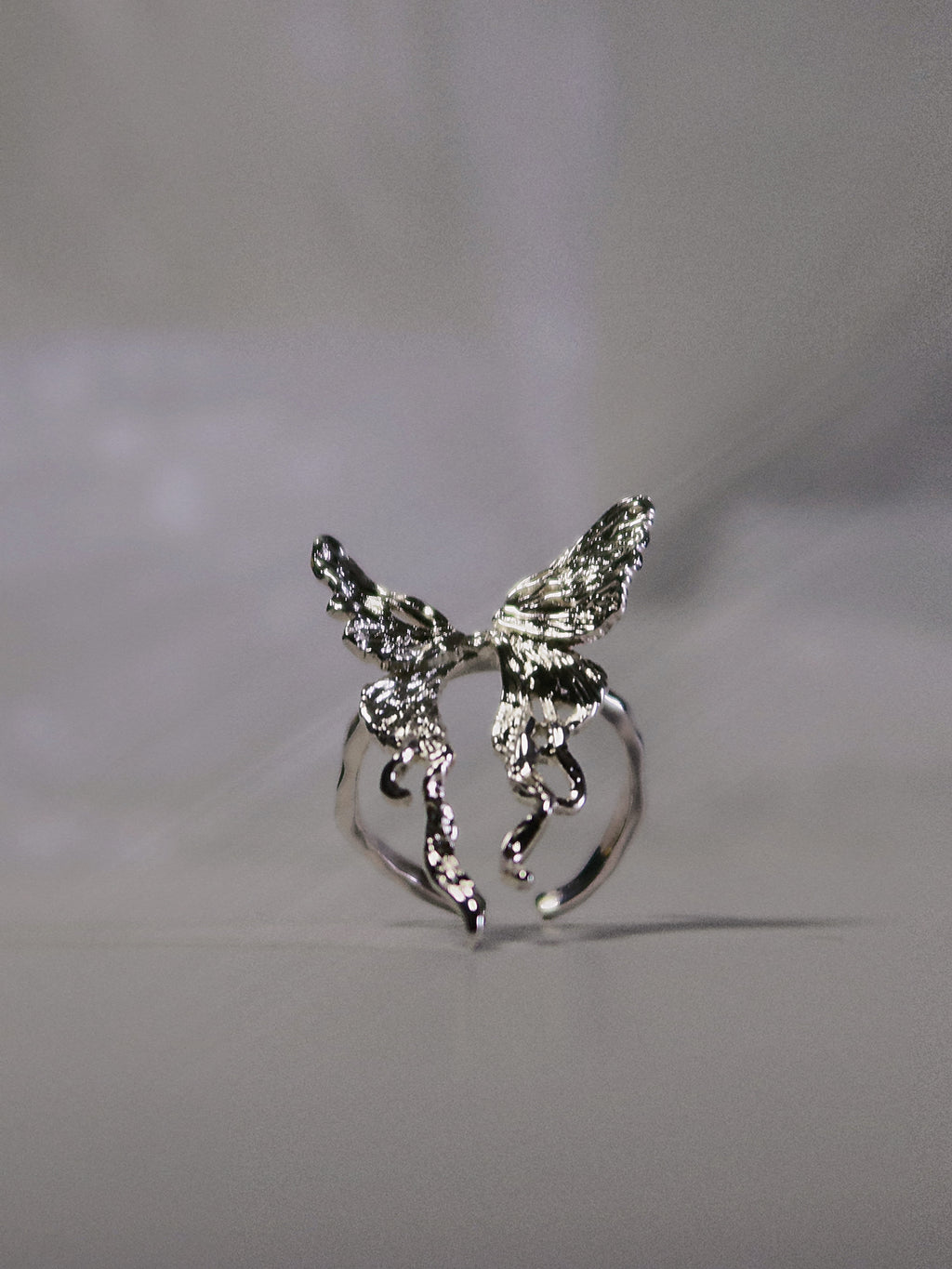 The Psyche. Sterling Silver Butterfly Soul Fluid Statement Ring