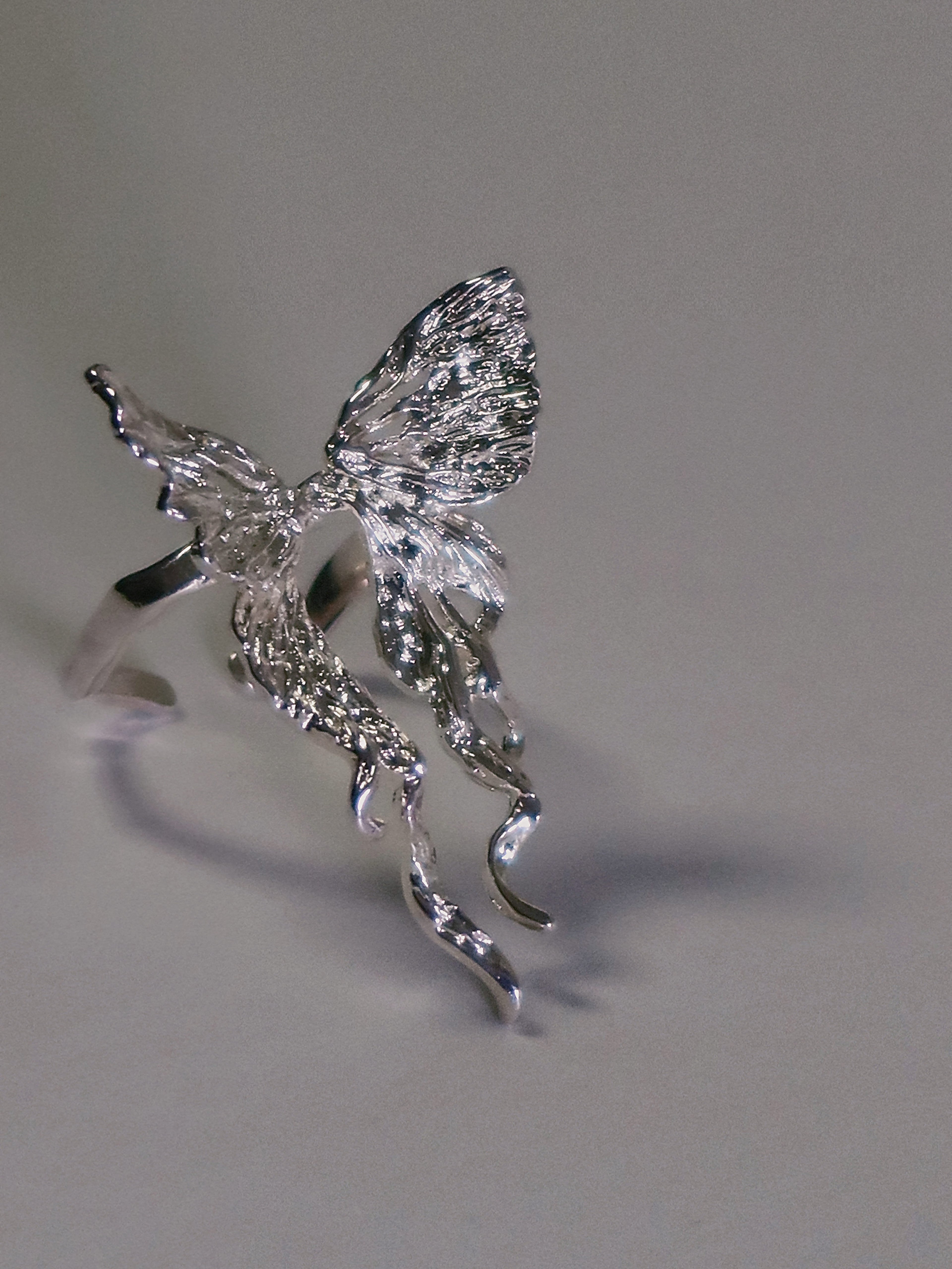 The Psyche. Sterling Silver Butterfly Soul Fluid Statement Ring