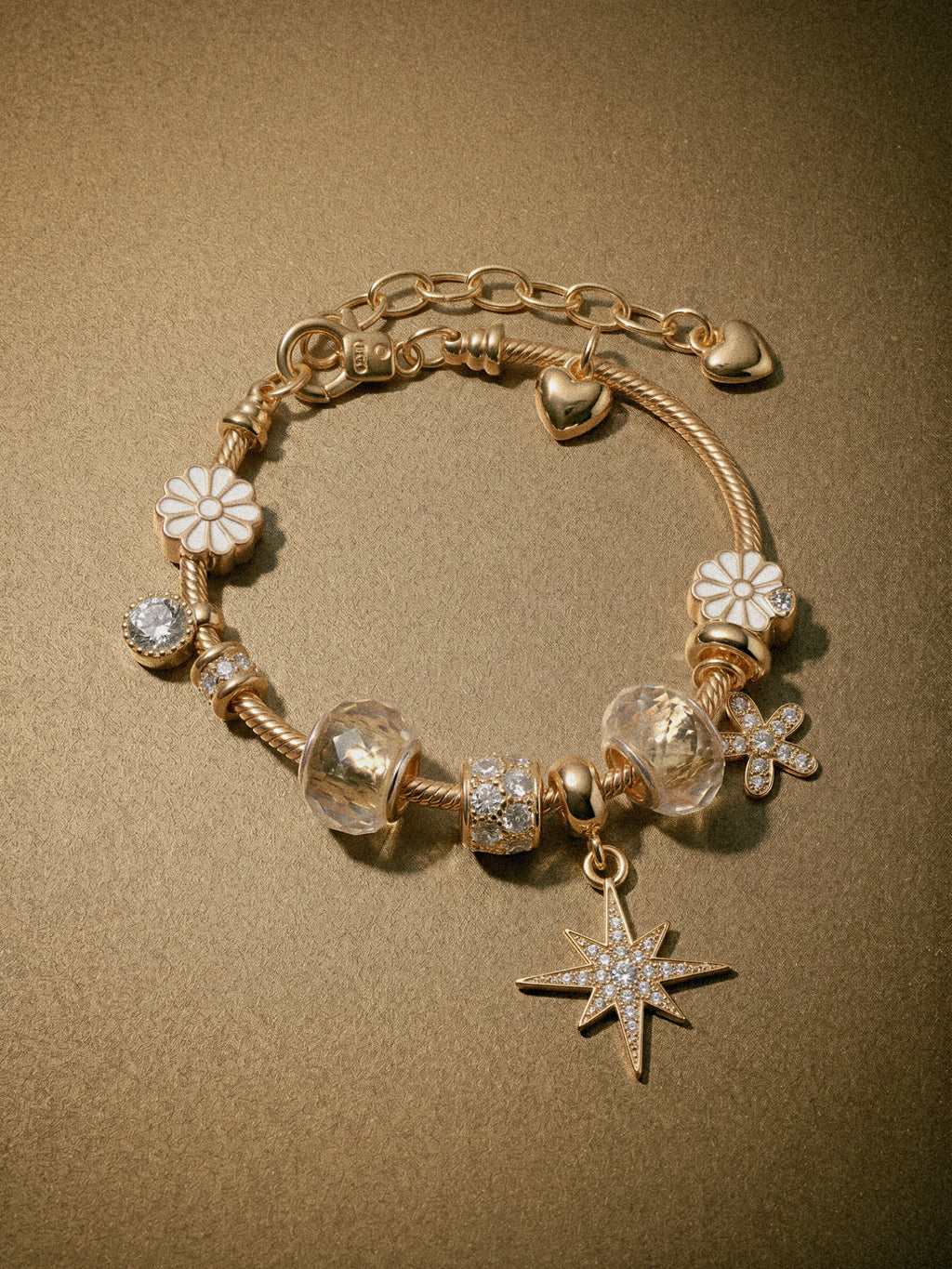 The Eosphorus. Gold Serpent Chain Starburst Bracelet