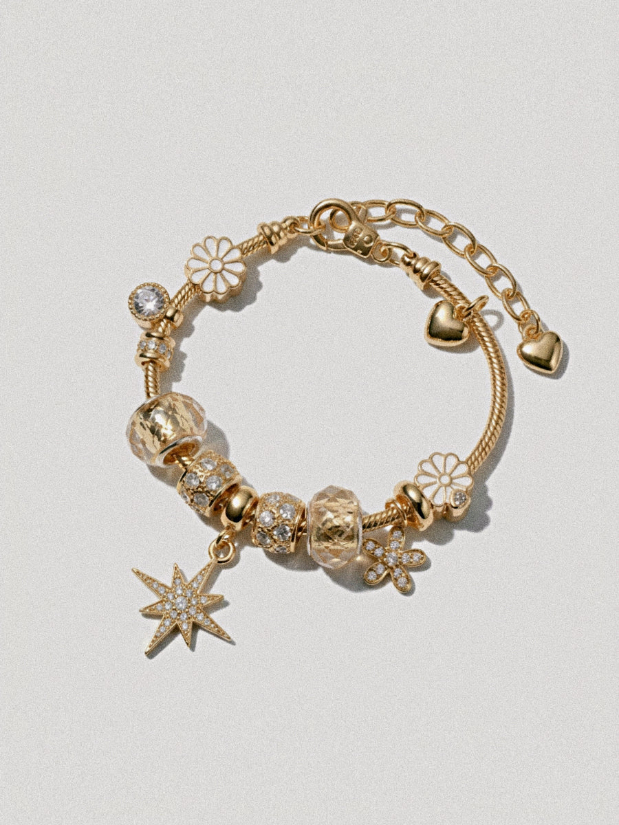 The Eosphorus. Gold Serpent Chain Starburst Bracelet