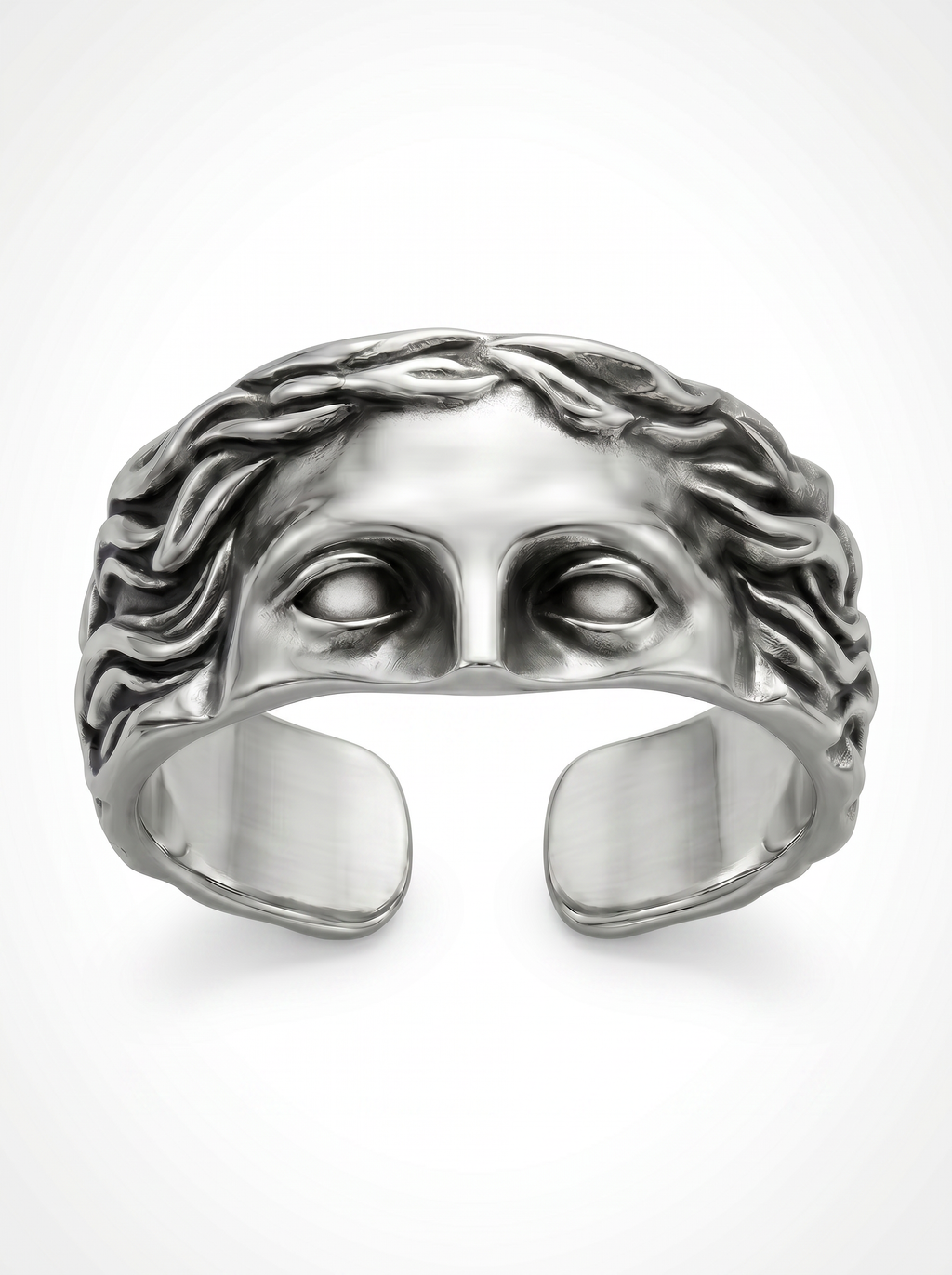 The Gaze. Vintage Brass Classical Face Open Ring